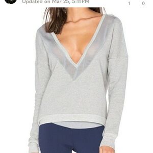 Splits59 Black Mesh V-Neck Top